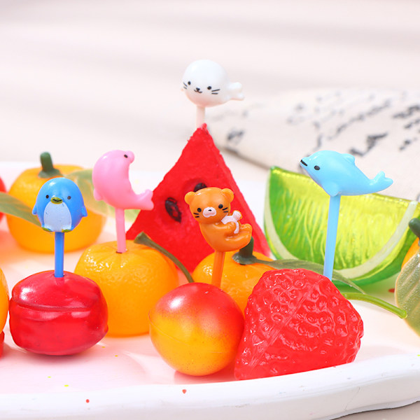 8 kpl Sarjakuva Kid Cake Hedelmä Hammastikku Bento Lounastarvikkeet P