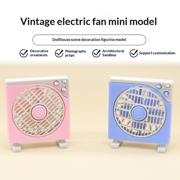 1 stk. mini elektrisk ventilator model dukketilbehør til dukker dukkehus A1