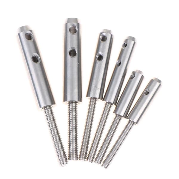 2 STK Rustfri Gjenget Bolt Spenningsende For 2-8MM Wire Tau Ca A3