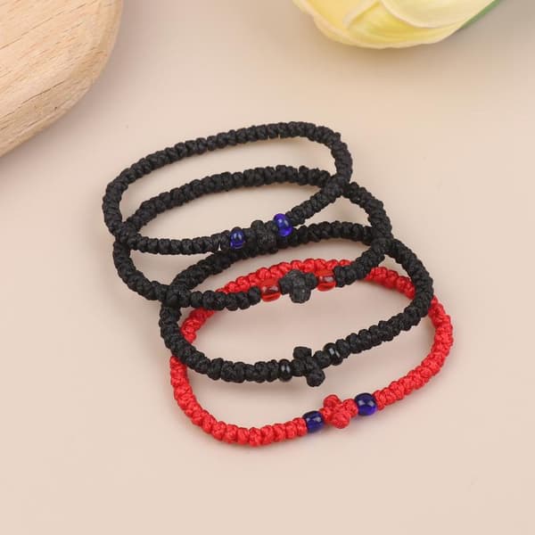 1/5 stk gresk-ortodoks håndkjede håndlaget bønnekjede armbånd C 04 5pcs