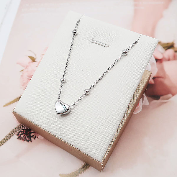 Minimalistisk hjärta hängsmycke Choker halsband titan stål mode A2