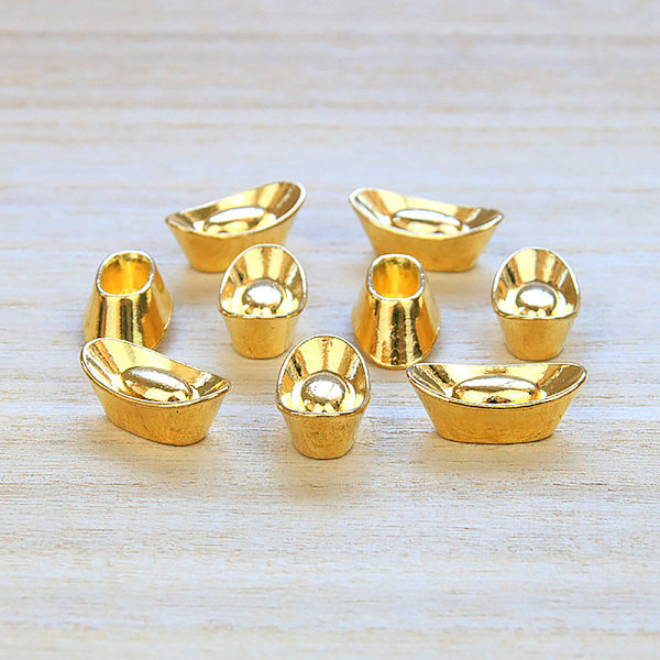 5 st Tackor Guld Yuan Bao Wealth Golden Staty Tackor Dekor Orn Silver
