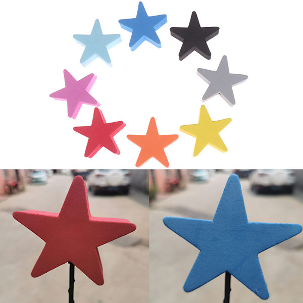 1Pc Fargerik femspiss stjerne bilantennepenn topper antenne EV