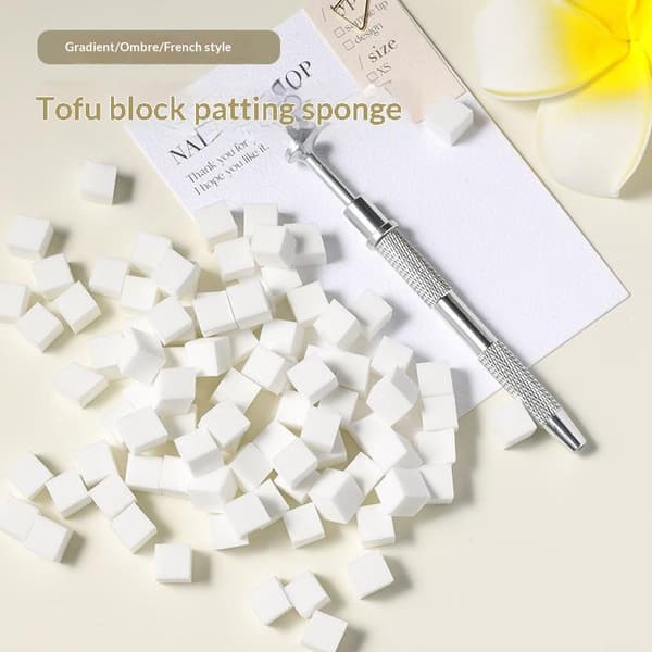 Nagelkonstsvampkit med grepppenna för gradient Ombre Gel Polish Design 100PCS