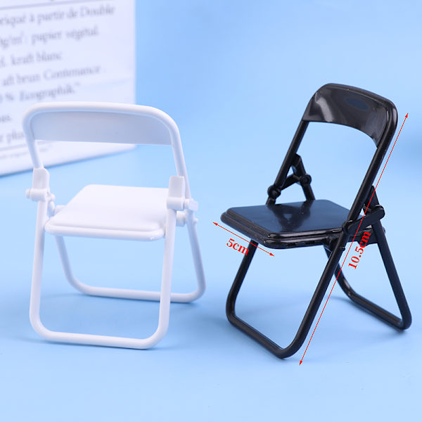 Mini Stol 1:12 Dukkehus Miniature Stol Foldestol Lænestol White