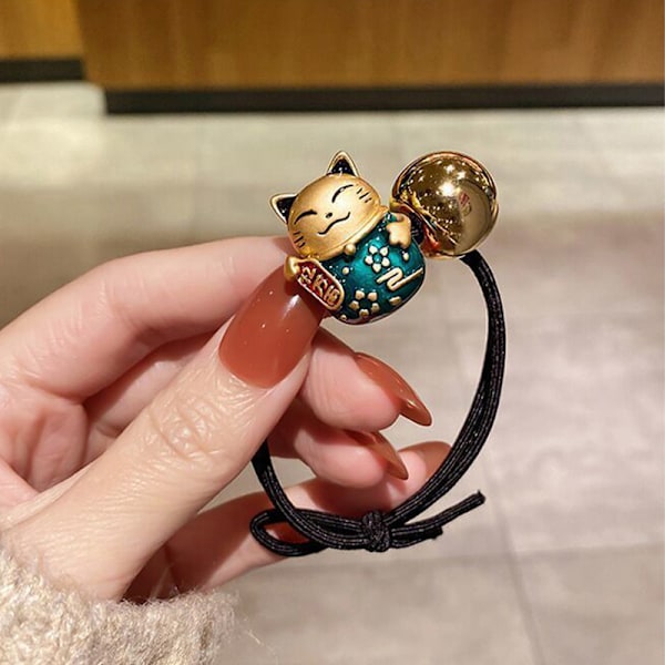 1 kpl Sarjakuva Hartsi Lucky Cat Head Rope Rannekoru Kaksikäyttöinen Sim Green