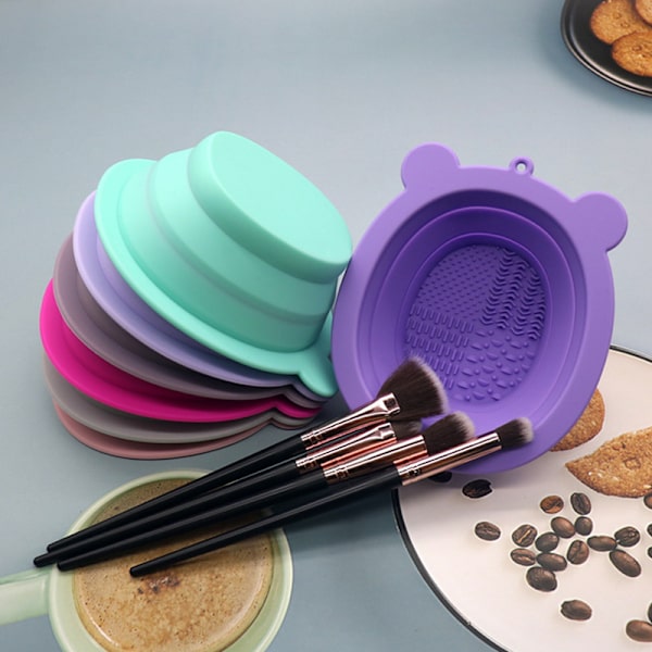 Meikkiharjan puhdistusaine Scrubber Pads Pesu Silikonimatto DIY Mas Gray