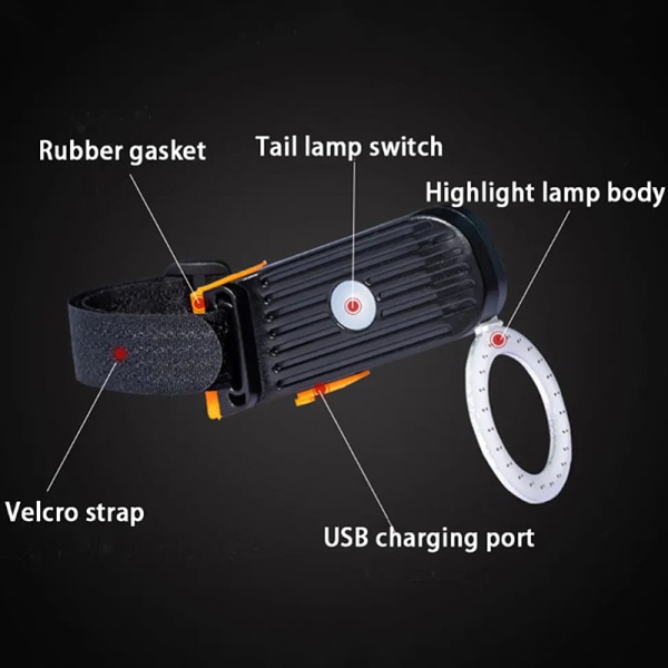 Cykelbaglygte Multi Lighting Modes Led Cykellys Flash Tai D