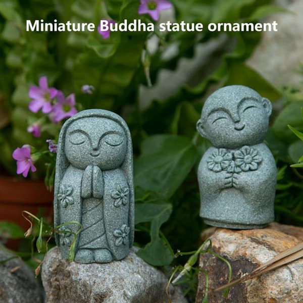 Hållbar miniatyrstaty utsökt liten munkfigur hand A3