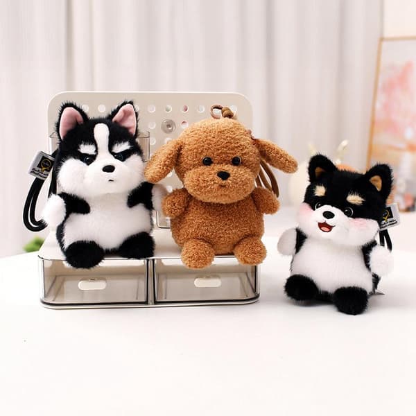 e Koirapehmo Avaimenperä Mini Pehmolelu Pentu Laukun Riipus A4