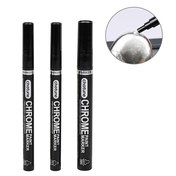 Chrome Mirror Reflekterende Marker Sølv Marker Liquid Pen Craftw 1mm