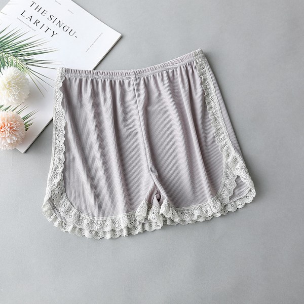 Kvinder Forår Sommer Samme farve Side Blonde Sikkerhedsshorts Bukser Sw Gray