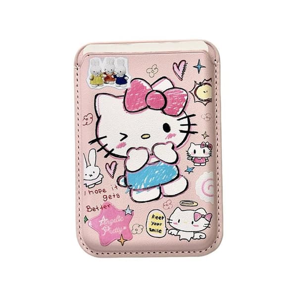 e Hello Kitty För Magsafe Magnetisk Läderplånbok Kortfodral C A10