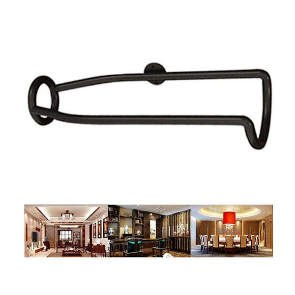 Veggmontert Bar Vinhylleholder Tilbehør Display Jern Meta Black L