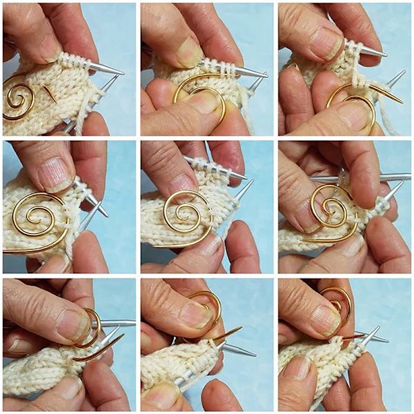 Spiralkabelstickning Handgjorda stickningsverktyg Spiralstickning Gold