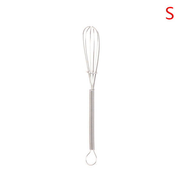 MINI Rustfrit stål Piskeris Æggepisk Pisk Manuel Ballon Wire Silver S