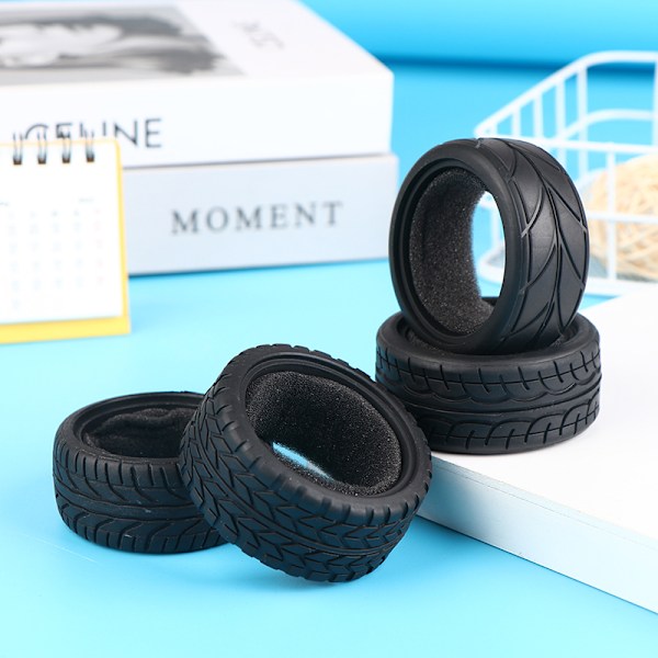 1/10 65 mm RC gummidæk racerbildæk (+svamp) hjulfælg Fi A