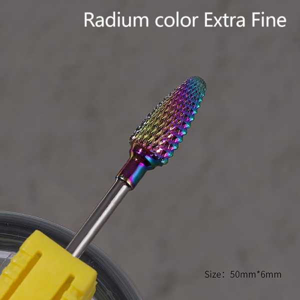 Tungsten Steel Nail Art Drill Bit Gel Pedikyrfjerning Rotary M XF Radium color