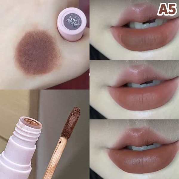 Fløjls Læbestift Vandtæt Mat Fløjl Læbeglans Make Up Lang A5