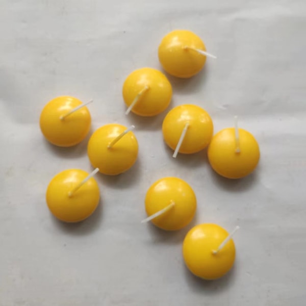 10 STK Røykfrie stearinlys Romantisk utsøkt flytende stearinlys Yellow