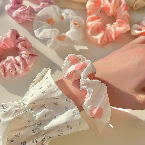 10 st elastiska hårscrunchies för kvinnor flickor daglig hästsvans Bu Blue