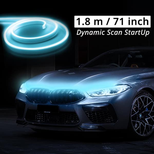 LED Bilpanserlysstripe Dynamisk Skanning Oppstartseffekt Kjørelys Ice blue 180CM