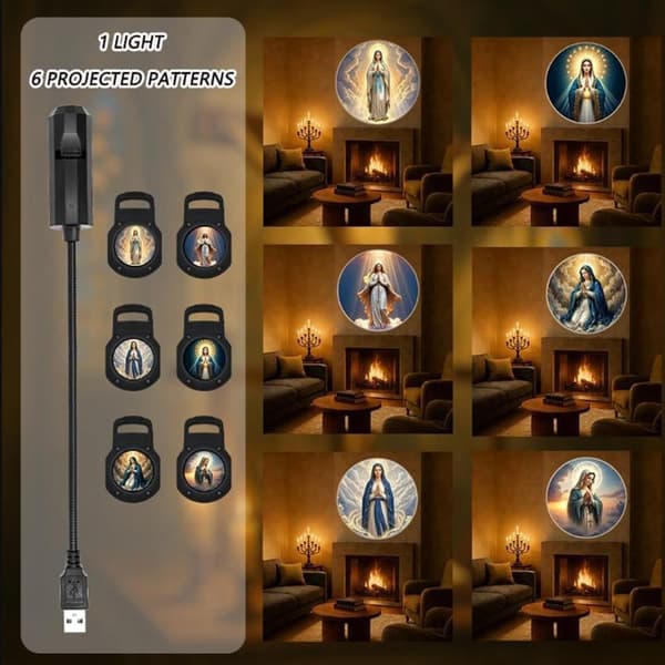 USB-projeksjonslys med religiøst tema og tolv mønstre