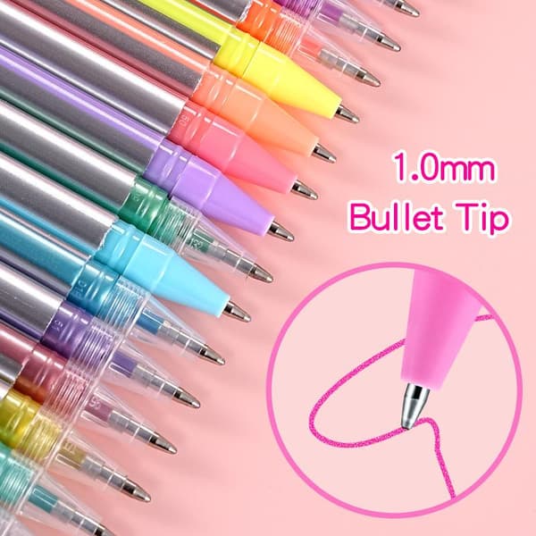 1 sæt 6/12/18 farver glitter gelpenne til journaling studerende Hi A3