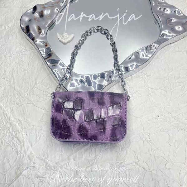 Mini PU læder messenger taske charm – Trendy præget PU mønt P A2