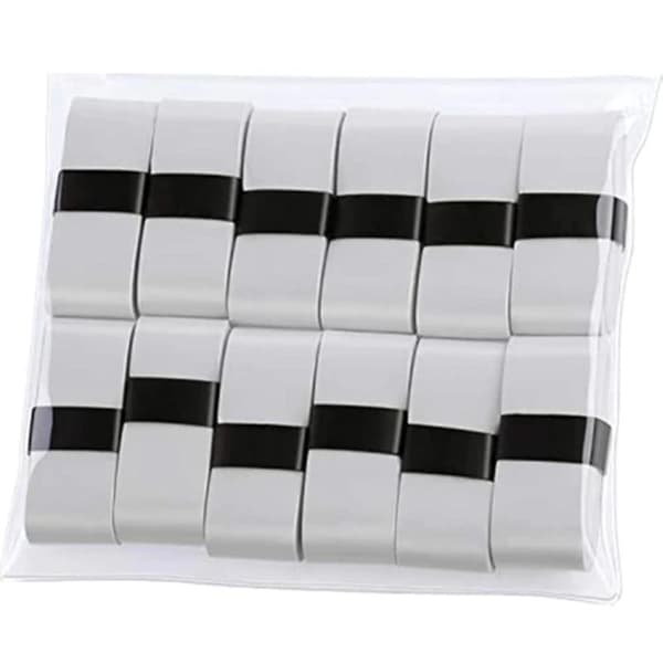 12 stk. racketgrepstape for badminton/svetteabsorberende tennis White