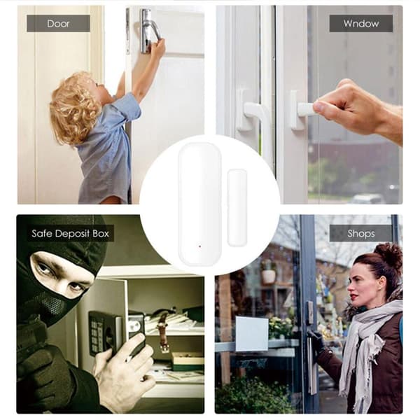 Dørsensor Vindu Kontaktsensor Åpen Lukket Detektor Smart Hjem A