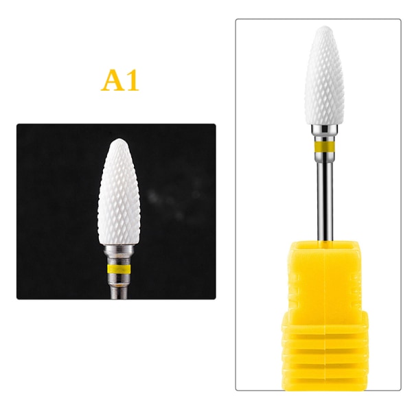 1 STK Keramisk Tungsten Nail Drill Bits Fil for elektrisk manikyr A1