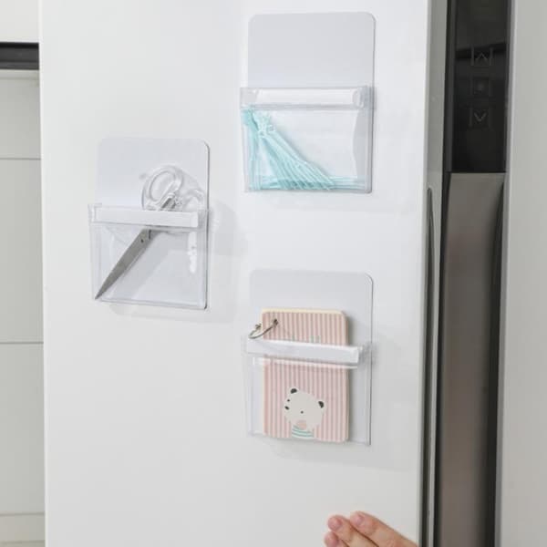 Kylskåpsmagnet Organizer Transparent Förvaringspåse Kraftig St