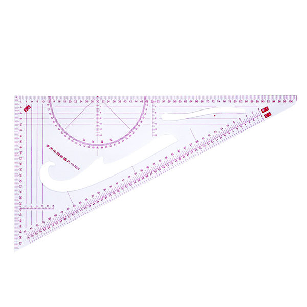 Multifunktions linjal i triangulär skala Mät Plast Dressmaki Triangle Ruler