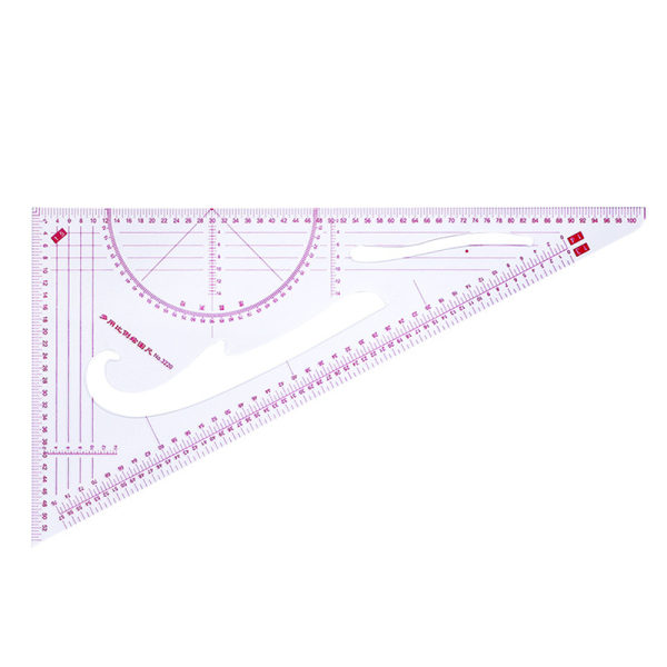 Multifunktions trekantet lineal Mål Plast Dressmaki Triangle Ruler