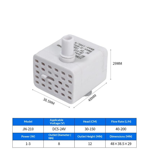 1 st husdjursmatare USB DC 5V vattenpumpfilter vattendispenser Sub White
