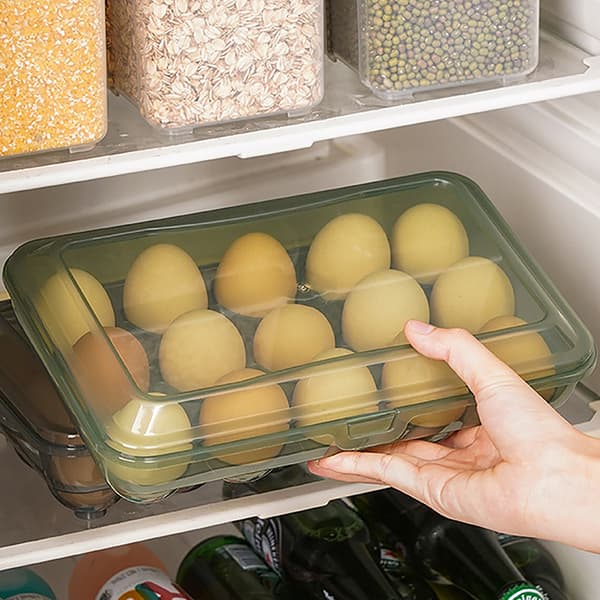 10/15 Grids Ägg Förvaringslåda Plast Transparent Portable A1