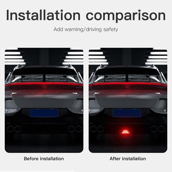 Bil Trekant Bremsestoplys 12 LED Universal Lampe Advarsel DRL A1