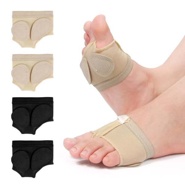 1Par Mavedans Ballet Forfodspude Beskyttelse Tå XS-XL Halv Black S