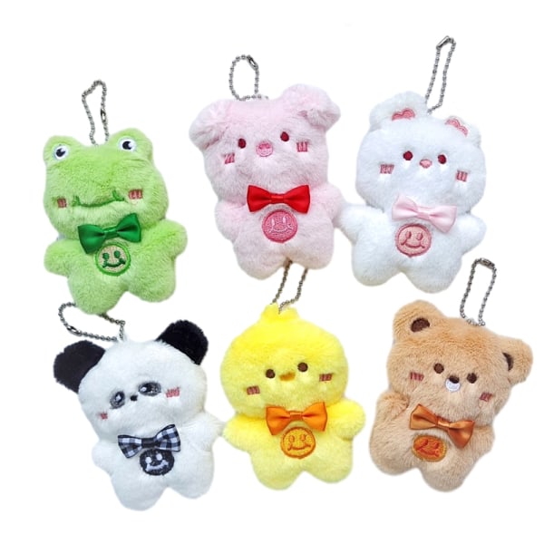 Animal Plysj Toy Bear Frog Panda Pendant Doll Keychain Bag Key Bear