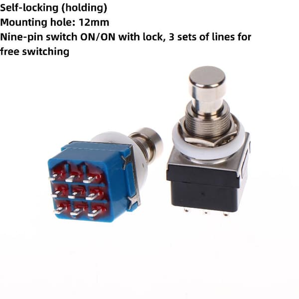 1/3 stk. 9-benet 3PDT guitar-switch guitar-effektpedal boks stomp Blue 1pcs