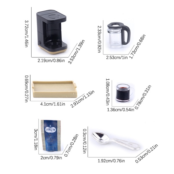 1Set 1:12 Nukkekodin miniatyyri Kahvihine Kahvikupin lusikkatarjotin