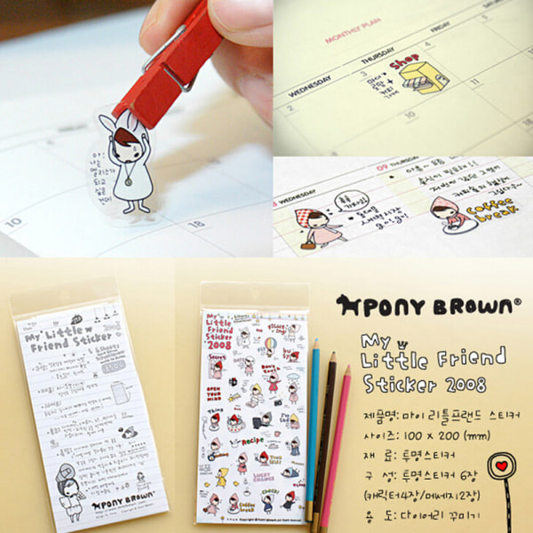 6 ark My Little Friend DIY Schema Diary Calendar Filofax D