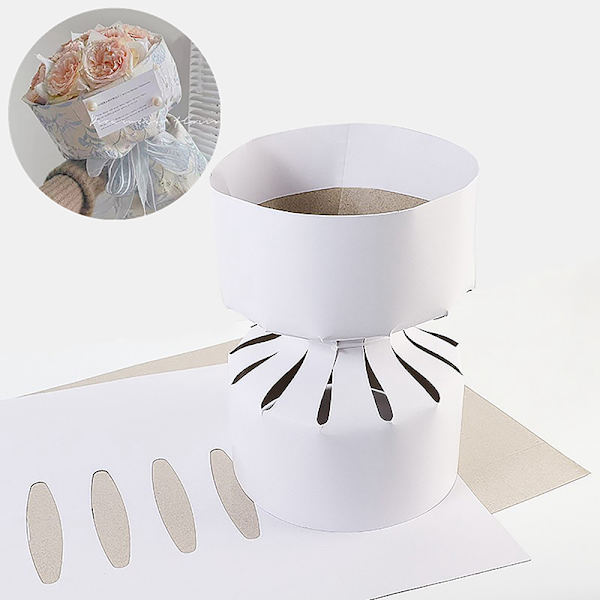 10 kpl Pyöreä Kukkakimppu Stereotyyppi Kraft Paper Flowers Rose Pakkaus 10pcs