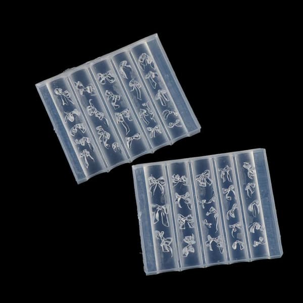 Sløjfe Silikone Neglekunstforme 3D Flere Former Bånd Blonder Set