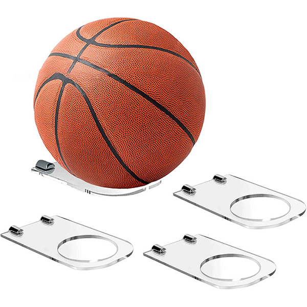 Akryl Fotboll Display Stand Basket Väggfäste Ball Suppo Clear