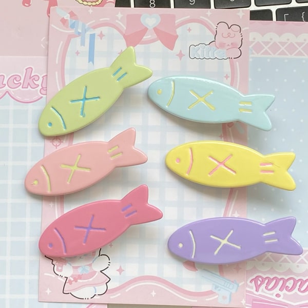 Fashion e Candy Color Small Fish Hair Clip til kvinder pige Y2k H Pink