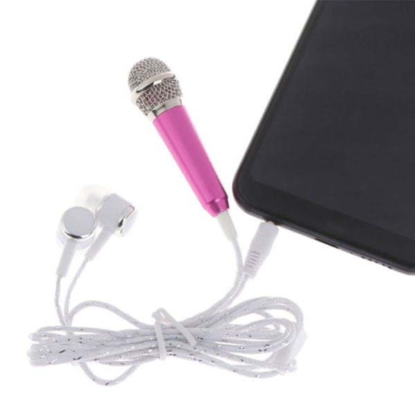 Mikrofon 3,5 mm Stereo Studio Mic KTV Karaoke Mini Mikrofon Rose red