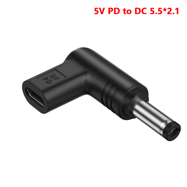 USB C PD Til DC Strømkontakt Universal 5/9/12V Type C Til DC J 5V-5.5x2.1