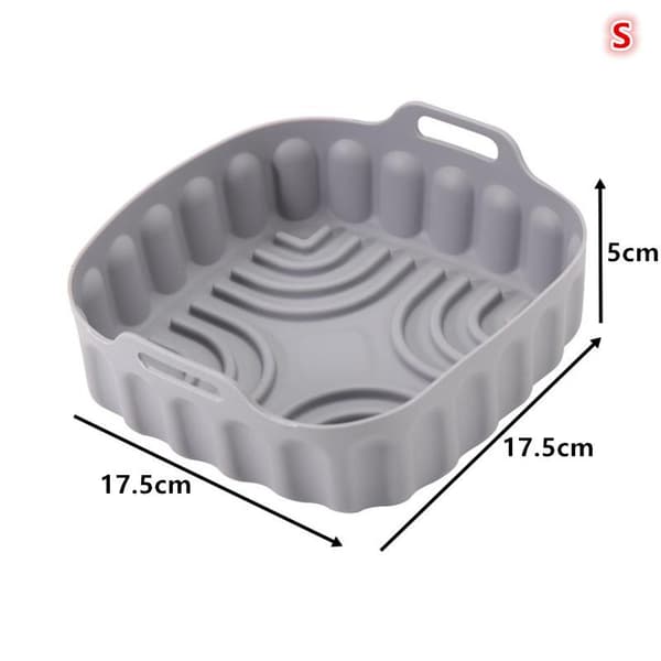 Silikon Air Fryer Bakform Korgfoder Återanvändbar Non-stick Gray Small
